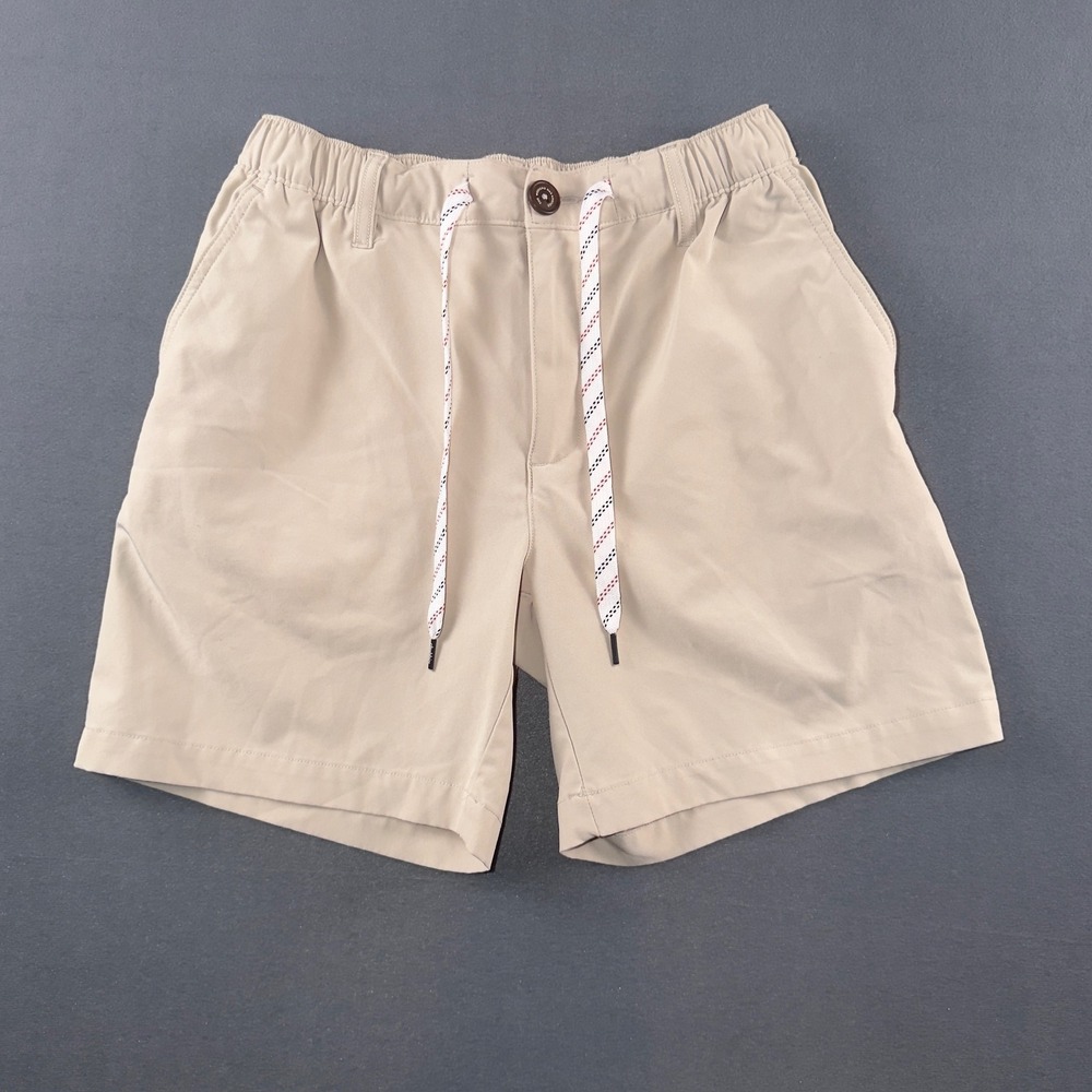 Chubbies Everywear Shorts Mens Small Khaki Tan 6" Inseam Elastic Waist Stretch